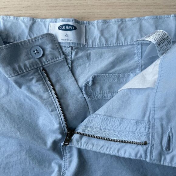 Old Navy Shorts Classic Chino Sky Blue Belt Loops 14 Plus 3" Flat Front Mid Rise - Picture 6 of 7